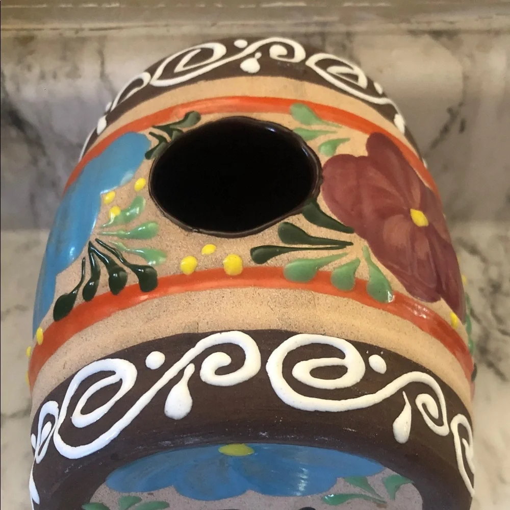 Handpainted Blue Tequila Ceramic Dispenser - Home Party Decor
